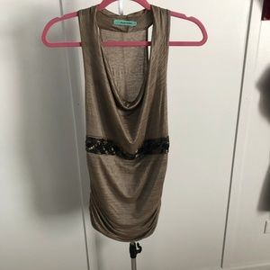 Pleione Champagne Sleeveless Racerback Top